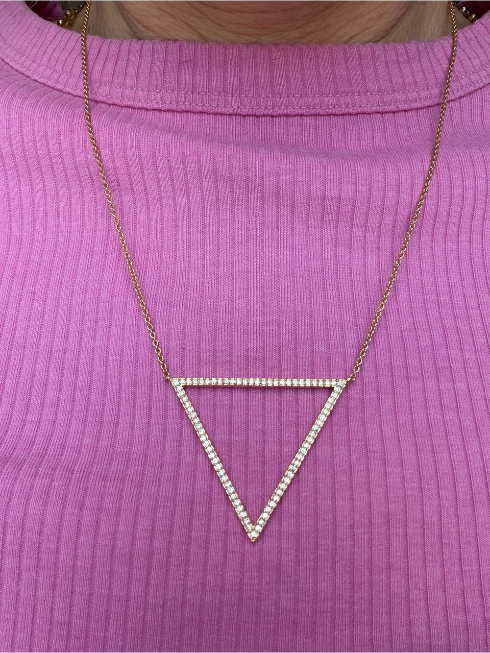 Nadri Gold Tone Pavé CZ Inverted Triangle Pendant Necklace Nordstrom